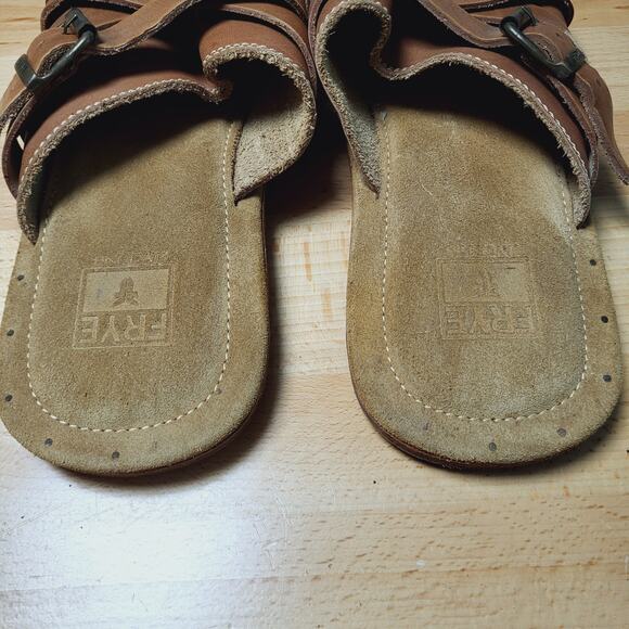 Frye Distressed Leather Buckle Sandals Size 11D - Picture 8 of 14